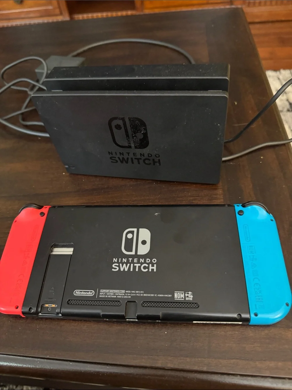Nintendo Switch V2 with Neon Blue & Neon Red Joy‑Con Controllers w/Minecraft gam